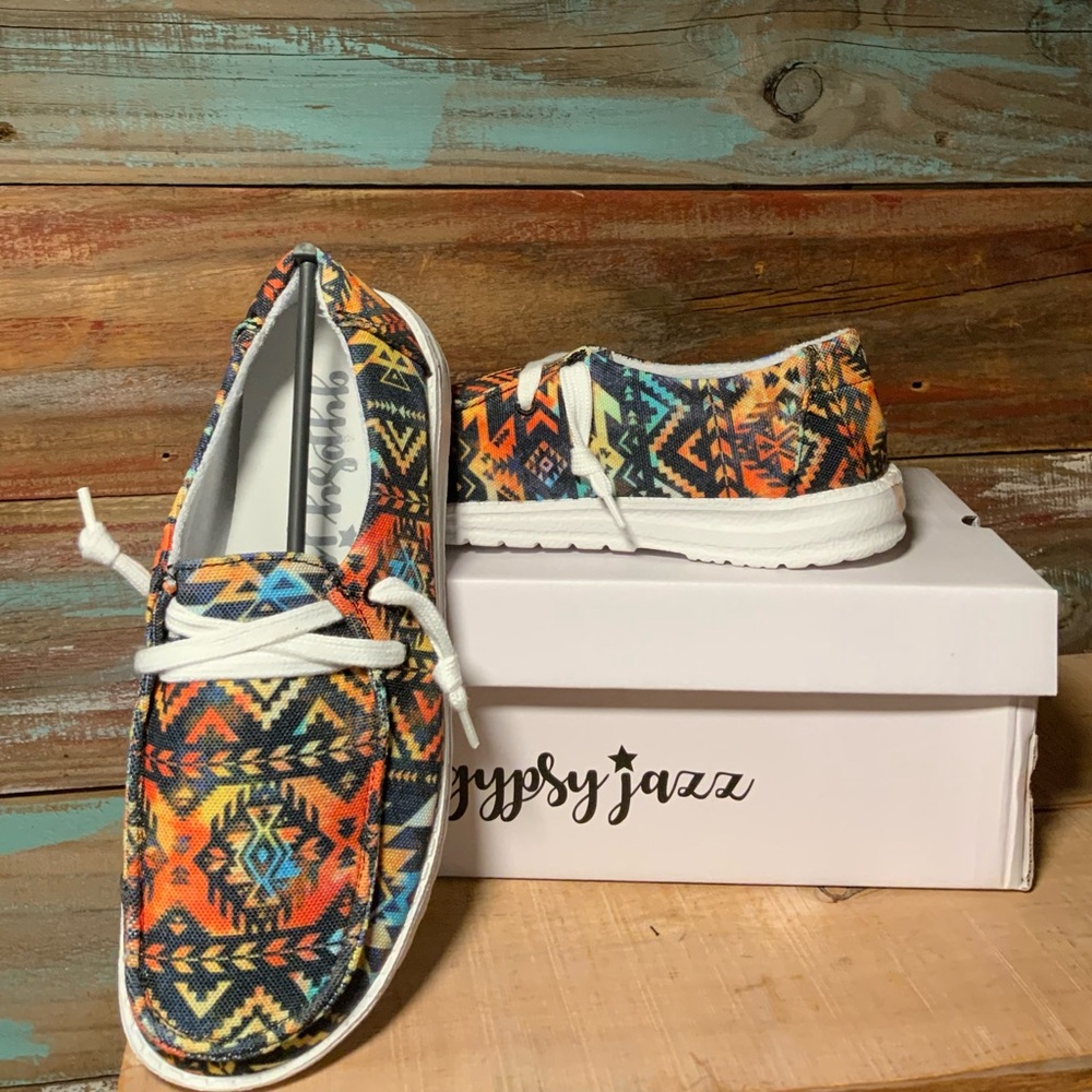 NEW Gypsy Jazz Multicolor Patterned Loafers